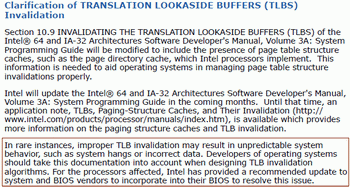 Intel tlb error